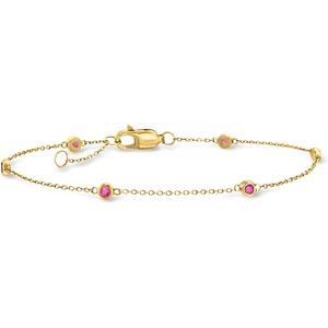 image:imagePure Collection by RossSimons 020 ct tw Ruby Station Bracelet in 14kt Yellow GoldRuby