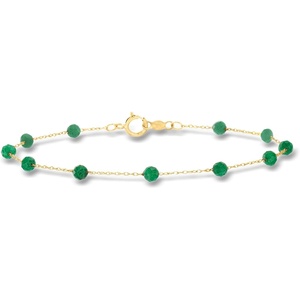 image:imagePure Collection by RossSimons 160 ct tw Emerald Bead Station Bracelet in 14kt Yellow GoldEmerald