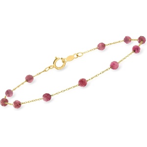 image:imagePure Collection by RossSimons 270 ct tw Pink Tourmaline Bead Station Bracelet in 14kt Yellow Gold