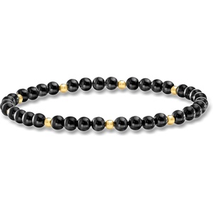 image:imagePure Collection by RossSimons 445mm Onyx Bead Stretch Bracelet With 14kt Yellow GoldOnyx