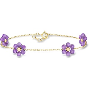 image:imagePure Collection by RossSimons 500 ct tw Amethyst Flower Station Bracelet in 14kt Yellow GoldAmethyst