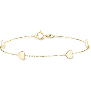 image:imagePure Collection by RossSimons Italian 14kt Yellow Gold Heart Station Braceletno gemstone