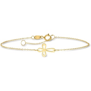 image:imagePure Collection by RossSimons Italian 14kt Yellow Gold Looped Cross Braceletno gemstone