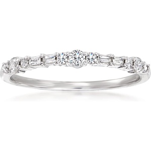 image:imageRossSimons 020 ct tw Round and Baguette Diamond Ring in 14kt White GoldDiamond