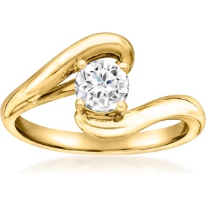 image:imageRossSimons 050 Carat LabGrown Diamond Swirl Bypass Ring in 18kt Gold Over SterlingDiamond