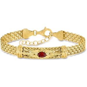 image:imageRossSimons 070 Carat Garnet Filigree Bracelet in 18kt Gold Over Sterling 7 inches