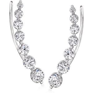 image:imageRossSimons 100 ct tw Diamond Ear Climbers in 14kt White Gold