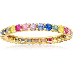 image:imageRossSimons 110 ct tw Multicolored Sapphire Eternity Band in 14kt Yellow GoldSapphire