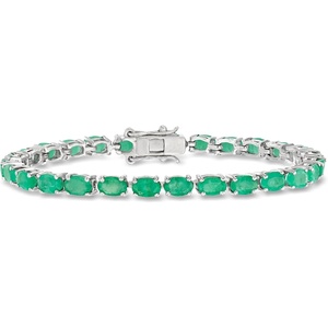 image:imageRossSimons 1100 ct tw Emerald Tennis Bracelet in Sterling SilverEmerald