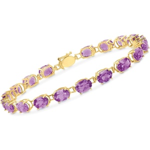 image:imageRossSimons 1100 ct tw Oval Amethyst Bracelet in 14kt Yellow GoldAmethyst
