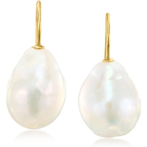 image:imageRossSimons 1112mm Cultured Baroque Pearl Drop Earrings in 14kt Yellow Gold