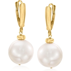 image:imageRossSimons 115125mm Cultured Pearl Drop Earrings in 14kt Yellow Gold
