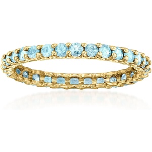 image:imageRossSimons 120 ct tw Swiss Blue Topaz Eternity Band in 14kt Yellow GoldTopaz