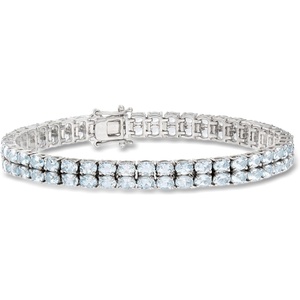 image:imageRossSimons 1300 ct tw Aquamarine 2Row Tennis Bracelet in Sterling Silveraquamarine