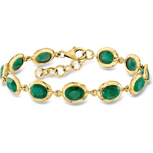 image:imageRossSimons 1400 ct tw Emerald Bracelet in 18kt Gold Over Sterling 7 inches