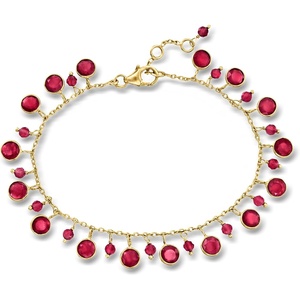 image:imageRossSimons 1410 ct tw Ruby Drop Bracelet in 18kt Gold Over Sterling 7 inches