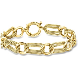 image:imageRossSimons 14kt Yellow GoldPlated Alternating Oval and RoundLink Braceletno gemstone