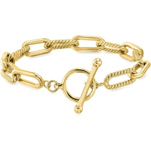 image:imageRossSimons 14kt Yellow GoldPlated Paper Clip Link Toggle Braceletno gemstone