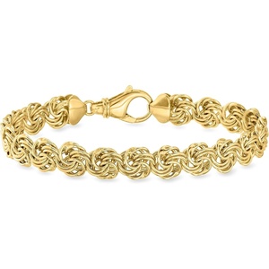 image:imageRossSimons 14kt Yellow GoldPlated RosetteLink Braceletno gemstone