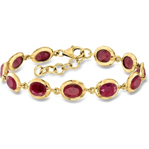 image:imageRossSimons 1600 ct tw Ruby Bracelet in 18kt Gold Over Sterling 7 inches