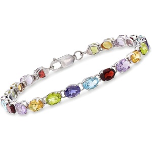 image:imageRossSimons 1660 ct tw MultiGemstone Link Bracelet in Sterling SilverAmethyst