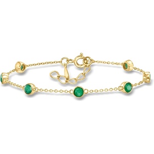 image:imageRossSimons 170 ct tw BezelSet Emerald Station Bracelet in 18kt Gold Over Sterling 7 inches