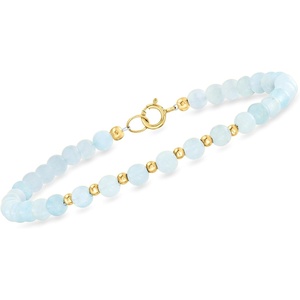 image:imageRossSimons 1800 ct tw Aquamarine Bead Bracelet in 10kt Yellow Goldaquamarine