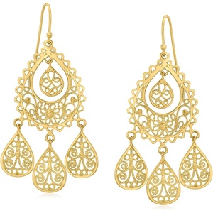 image:imageRossSimons 18kt Gold Over Sterling Filigree Chandelier Earrings