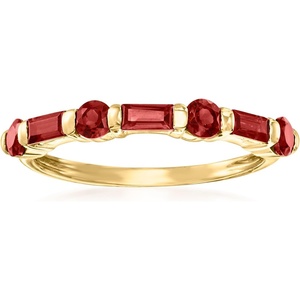 image:imageRossSimons 210 ct tw Baguette and Round Garnet Ring in 14kt Yellow GoldGarnet