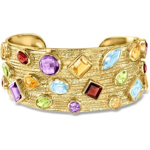 image:imageRossSimons 2210 ct tw MultiGemstone Cuff Bracelet in 18kt Gold Over SterlingAmethyst