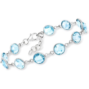 image:imageRossSimons 2300 ct tw Sky Blue Topaz Bracelet in Sterling Silver 7 inches