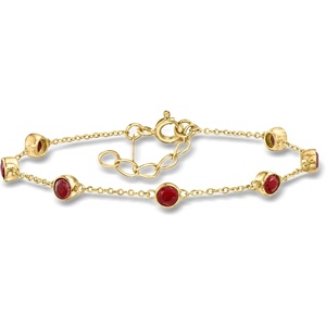 image:imageRossSimons 250 ct tw BezelSet Ruby Station Bracelet in 18kt Gold Over Sterling 7 inches