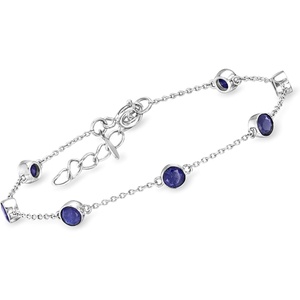 image:imageRossSimons 250 ct tw Sapphire Station Bracelet in Sterling Silver 7 inches