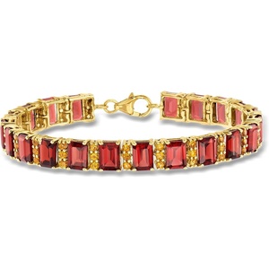 image:imageRossSimons 2500 ct tw Garnet Bracelet With 200 ct tw Citrines in 18kt Gold Over Sterlingcitrine
