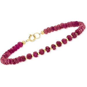 image:imageRossSimons 2500 ct tw Ruby Bead Bracelet in 10kt Yellow GoldRuby