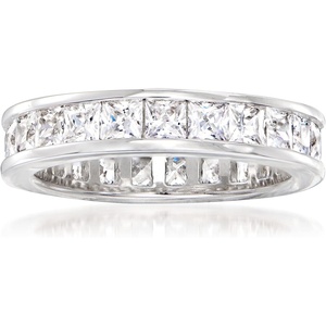 image:imageRossSimons 260 ct tw PrincessCut CZ Eternity Band in Sterling SilverCubic Zirconia