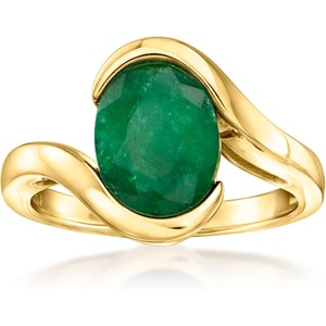 image:imageRossSimons 270 Carat Emerald Swirl Ring in 18kt Gold Over SterlingEmerald