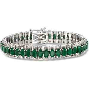 image:imageRossSimons 3000 ct tw Emerald Tennis Bracelet in Sterling SilverEmerald
