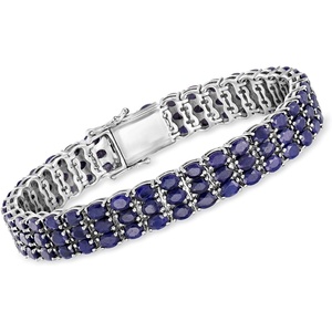 image:imageRossSimons 3000 ct tw Sapphire 3Row Tennis Bracelet in Sterling SilverSapphire