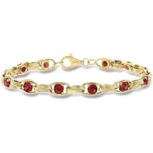 image:imageRossSimons 340 ct tw Garnet OvalLink Bracelet in 14kt Yellow GoldGarnet