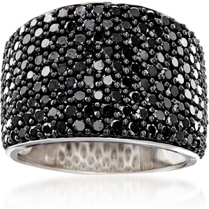 image:imageRossSimons 370 ct tw Pave Black Spinel Ring in Sterling SilverSpinel