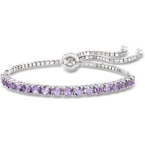 image:imageRossSimons 400 ct tw Amethyst Bolo Bracelet in Sterling Silver