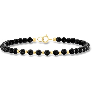 image:imageRossSimons 445mm Onyx Bead Bracelet in 10kt Yellow GoldOnyx