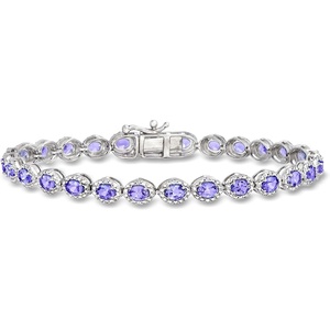 image:imageRossSimons 500 ct tw Tanzanite and 10 ct tw Diamond Tennis Bracelet in Sterling Silvertanzanite