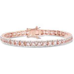 image:imageRossSimons 525 ct tw Morganite Tennis Bracelet in 18kt Rose Gold Over Sterlingmorganite