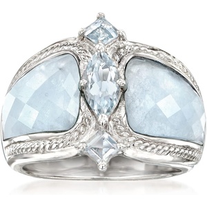 image:imageRossSimons 585 ct tw Aquamarine Ring in Sterling SilverAquamarine