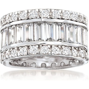 image:imageRossSimons 600 ct tw Baguette and Round CZ Eternity Band in Sterling SilverCubic Zirconia