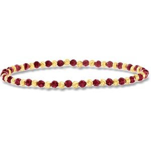 image:imageRossSimons 600 ct tw Ruby and 10kt Yellow Gold Bead Stretch Bracelet