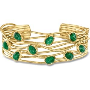 image:imageRossSimons 625 ct tw Emerald Highway Cuff Bracelet in 18kt Gold Over SterlingEmerald