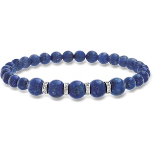image:imageRossSimons 68mm Gem Bead Stretch Bracelet with 24 ct tw Diamonds in Sterling SilverLapis Lazuli